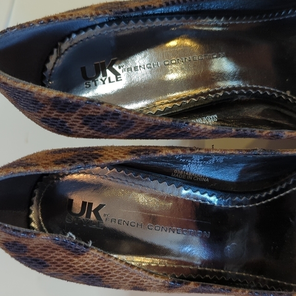 French Connection brown/black Animal print silhetto heels Office Siren Size 7 - Picture 3 of 10